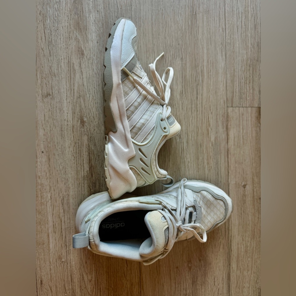 Adidas Cream and White Sneakers